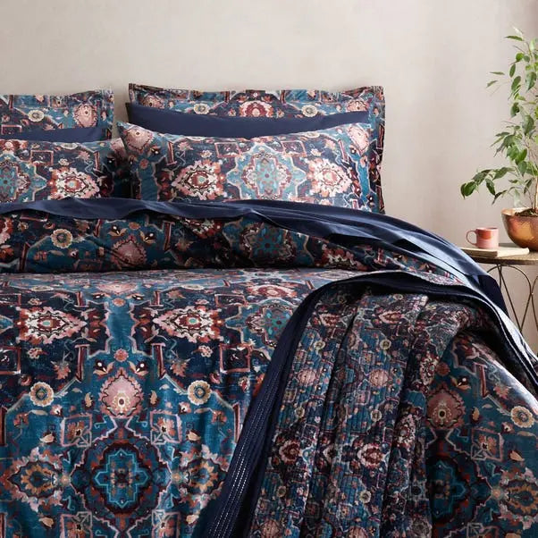 Soukara Dream Navy Bedspread Dunelm