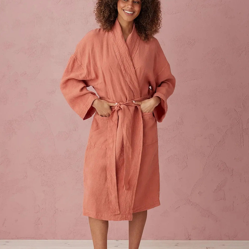 Spice Layla 100% Linen Robe The Secret Linen Store