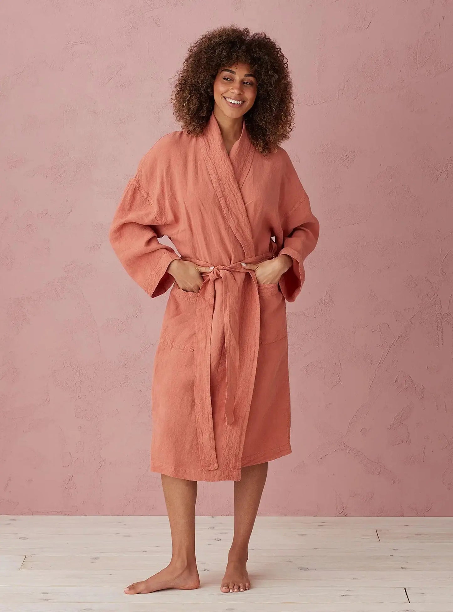 Spice Layla 100% Linen Robe The Secret Linen Store