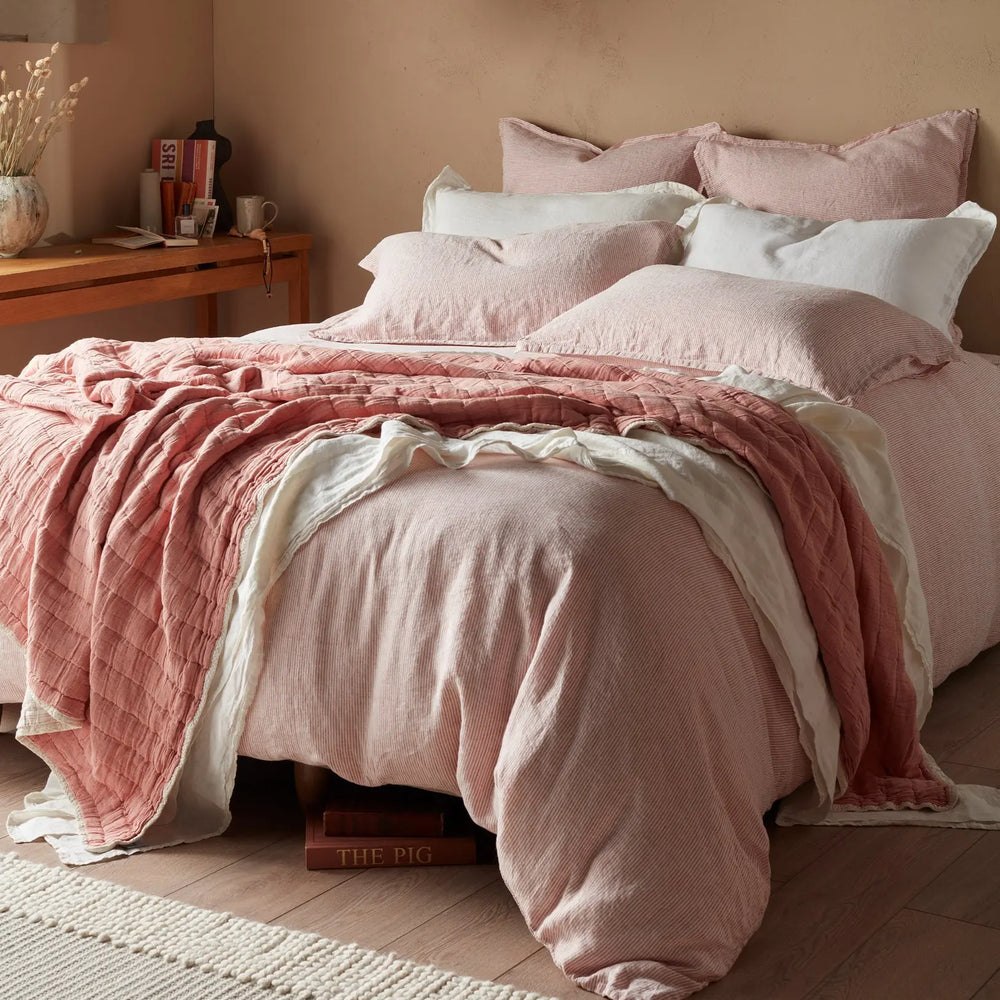 Spice Sid Stripe 100% Linen Bed Linen The Secret Linen Store