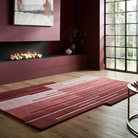 Split Ombre Shaped Wool Rug Dunelm