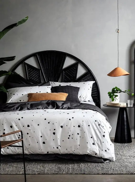 Spotty Charcoal Tencel Cotton Duvet Cover Undercover Living