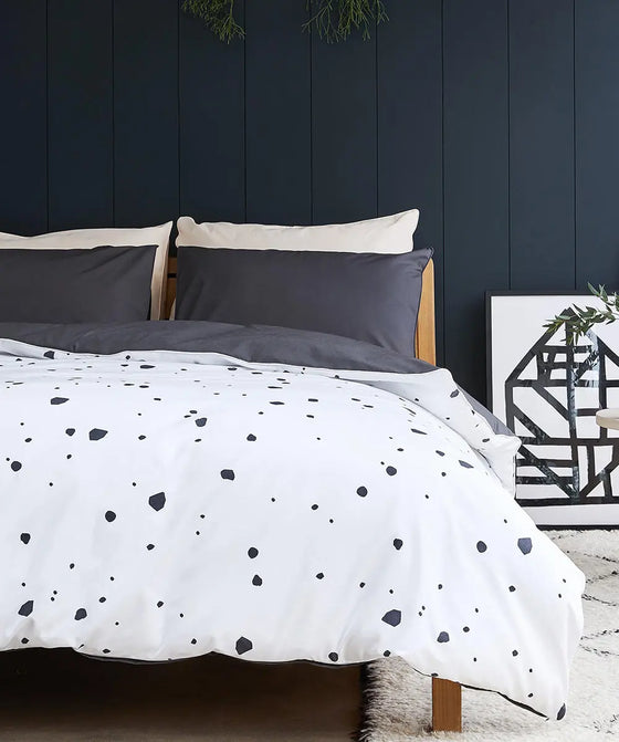 Spotty Charcoal Tencel Cotton Duvet Cover Undercover Living