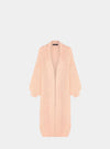 Stevie Cable Balloon Sleeve Long Cardigan - Peach Cara & The Sky