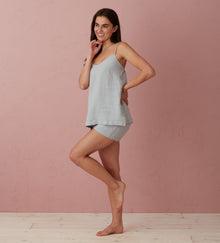  Stone Grey Lara 100% Linen Cami Top The Secret Linen Store