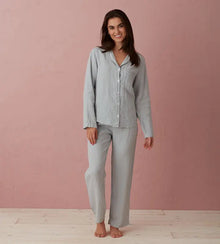  Stone Grey Tilly 100% Linen Pyjama Bottoms The Secret Linen Store