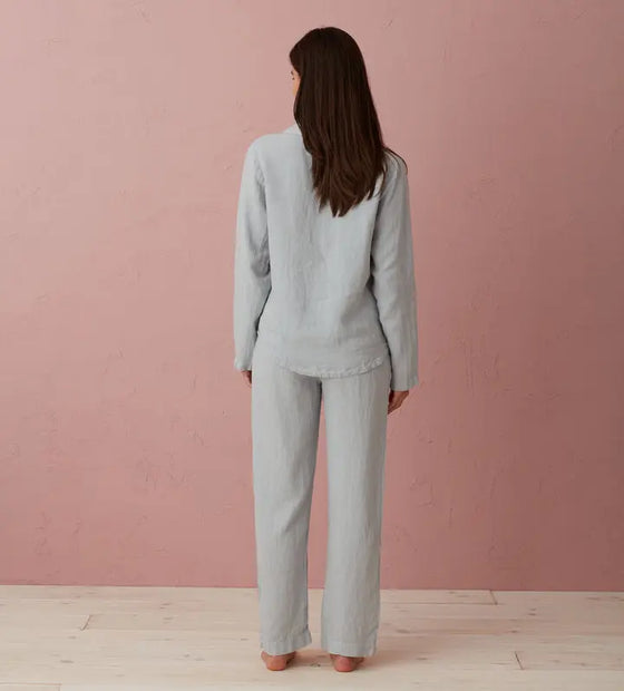 Stone Grey Tilly 100% Linen Pyjama Bottoms The Secret Linen Store