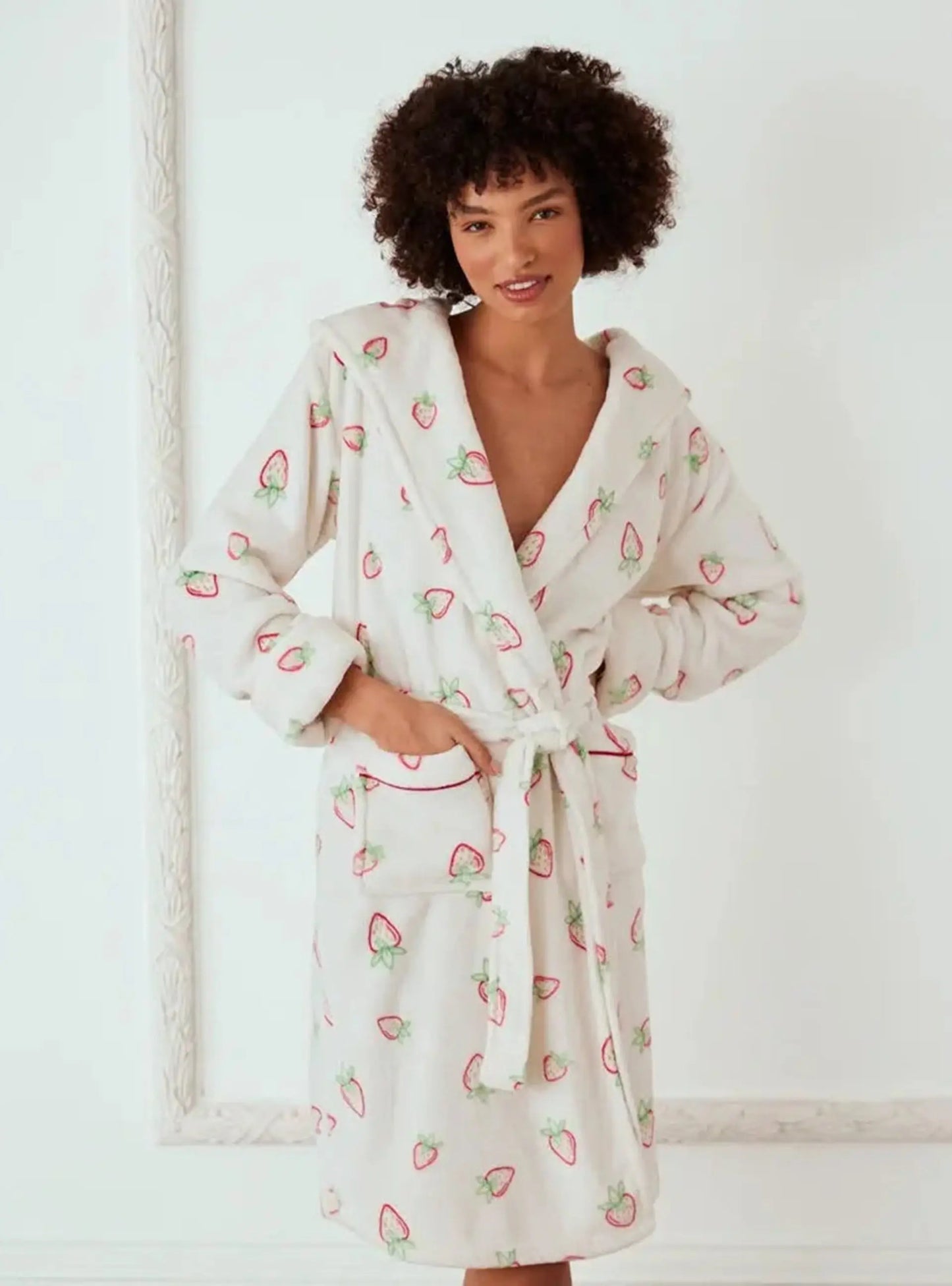 Strawberry Print Fleece Dressing Gown Chelsea Peers