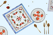 Linen Table Napkin / "Strawberry Garden"