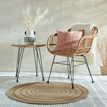  Stripe Border Indoor Outdoor Round Rug Dunelm