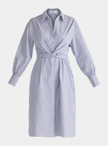  Striped Shirt Dress With Waist Tie Paisie