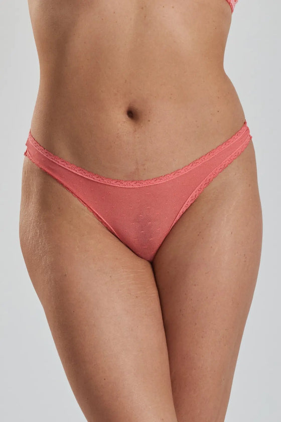 Sugi Recycled-Lace High-Leg Thong - Canyon Peach Peachaus