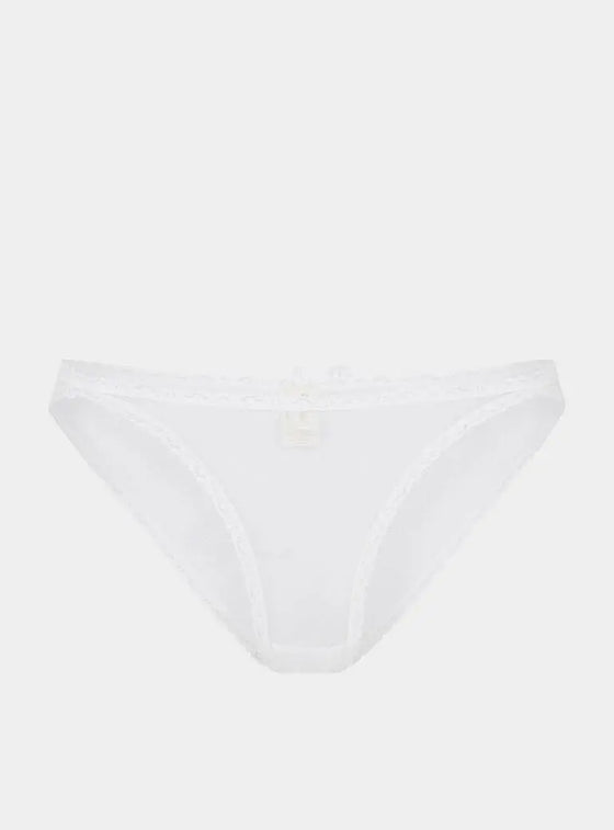 Sugi Recycled-Lace High-Leg Thong - Glacier White Peachaus