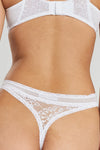 Sugi Recycled-Lace High-Leg Thong - Glacier White Peachaus