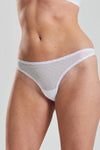 Sugi Recycled-Lace High-Leg Thong - Glacier White Peachaus