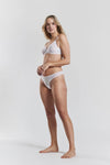 Sugi Recycled-Lace High-Leg Thong - Glacier White Peachaus