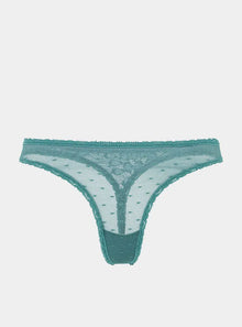  Sugi Recycled-Lace High-Leg Thong - Stormcloud Green Peachaus