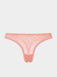  Sugi Recycled-Lace High-Leg Thong - Canyon Peach