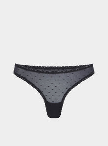  Sugi Recycled-Lace High-Leg Thong - Volcanic Black