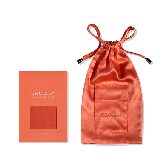 Summer Coral Silk Carry Pouch Drowsy Sleep Co