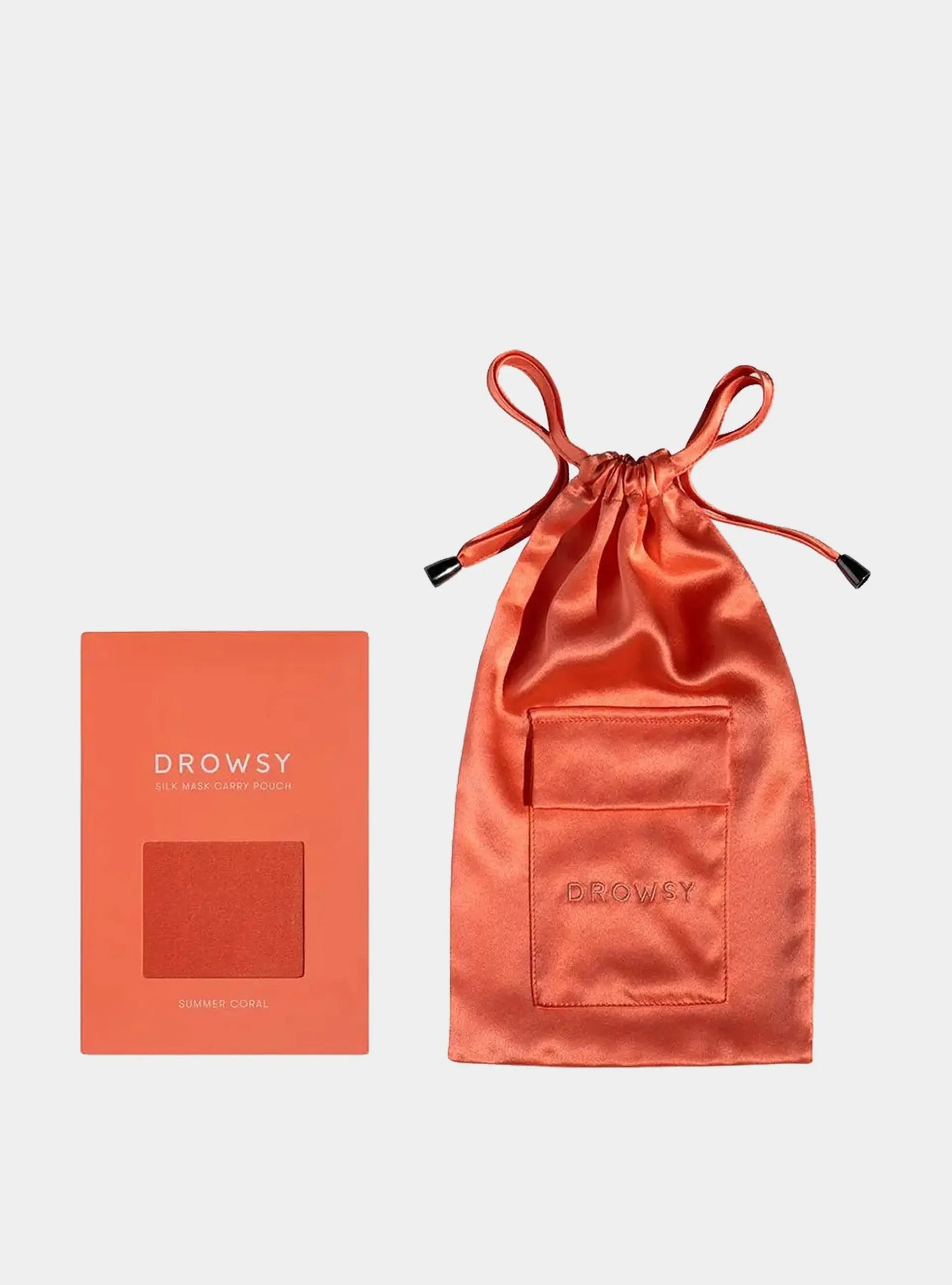 Summer Coral Silk Carry Pouch Drowsy Sleep Co