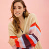 Suzie Stripe Sleeve Midi Knit Cardigan - Biscuit Cara & The Sky