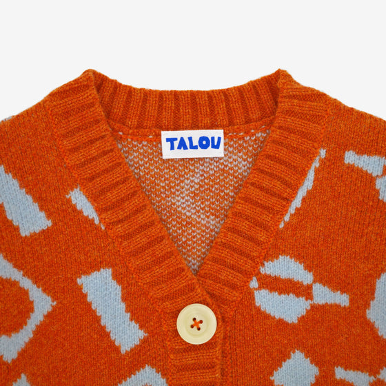 CUT and STICK KID'S CARDIGAN - ORANGE Talou