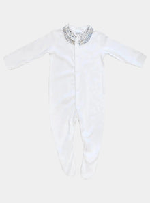  THEO & D'ANJO BLUE Liberty Double Collar Baby-Grow Coco & Wolf