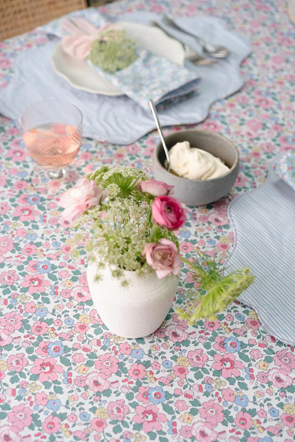 Tablecloth Made With Liberty Fabric BETSY CANDY FLOSS Coco & Wolf