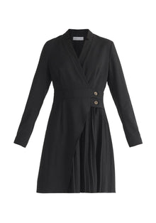  Tailored Blazer Dress With Pleated Skirt Paisie