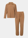 Tan Fleece Lounge Set Pretty You London