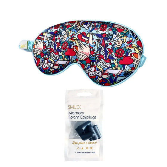 Tattoo Print Satin Sleep Mask SMUG