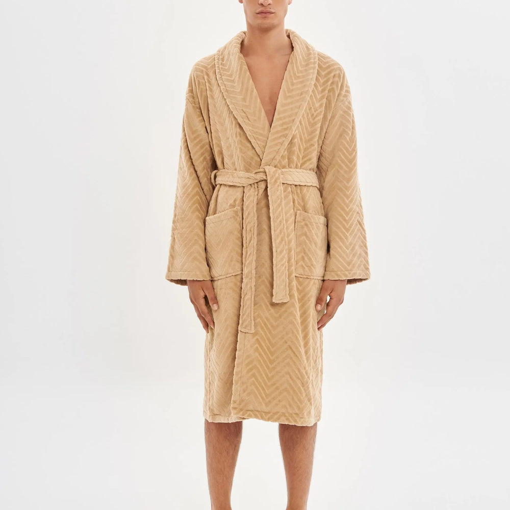 Taupe Velour Bathrobe House Babylon