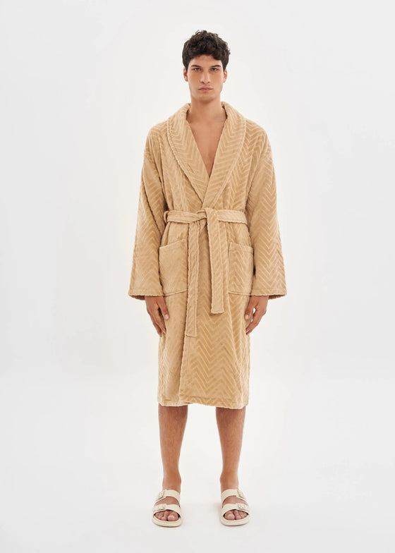 Taupe Velour Bathrobe House Babylon