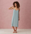 Teal Alice 100% Linen Cami Nightie The Secret Linen Store