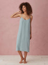 Teal Alice 100% Linen Cami Nightie