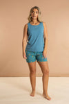 Teal Women's Buttoned Tank Top inara