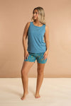 Teal Women's Buttoned Tank Top inara