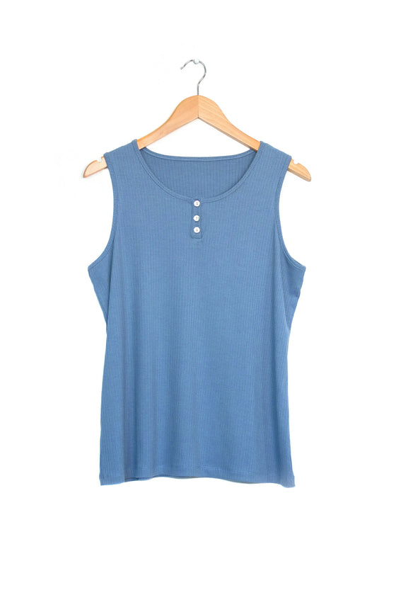 Teal Women's Buttoned Tank Top inara