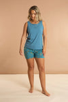 Teal Women's Buttoned Tank Top inara