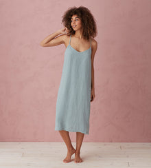  Teal Alice 100% Linen Cami Nightie The Secret Linen Store