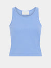 Teasel Ribbed Ethical-Cotton Vest - Mountain Blue Peachaus