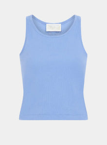  Teasel Ribbed Ethical-Cotton Vest - Mountain Blue Peachaus