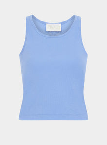  Teasel Ribbed Ethical-Cotton Vest - Mountain Blue Peachaus