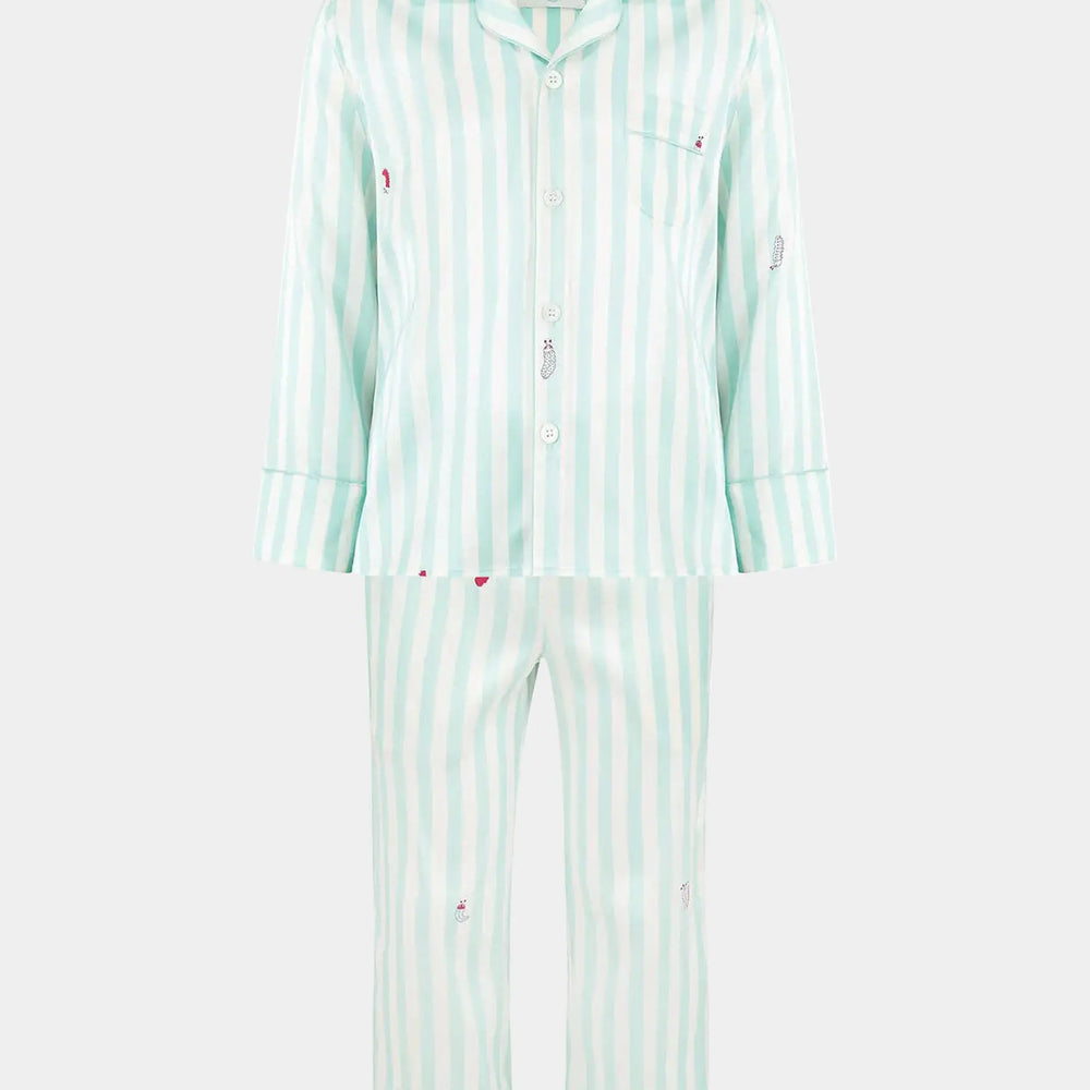 Teddy Glacier Stripe Boys Silk Pyjama Set Sleepy Wilson