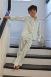 Teddy Glacier Stripe Boys Silk Pyjama Set Sleepy Wilson