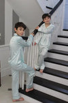 Teddy Glacier Stripe Boys Silk Pyjama Set Sleepy Wilson