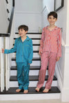 Teddy Ladybird Stripe Boys Silk Pyjama Set Sleepy Wilson