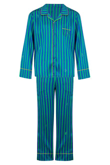  Teddy Rainforest Stripe Boys Silk Pyjama Set Sleepy Wilson