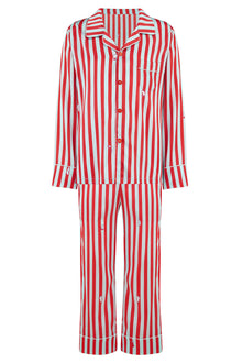  Teddy Ladybird Stripe Boys Silk Pyjama Set